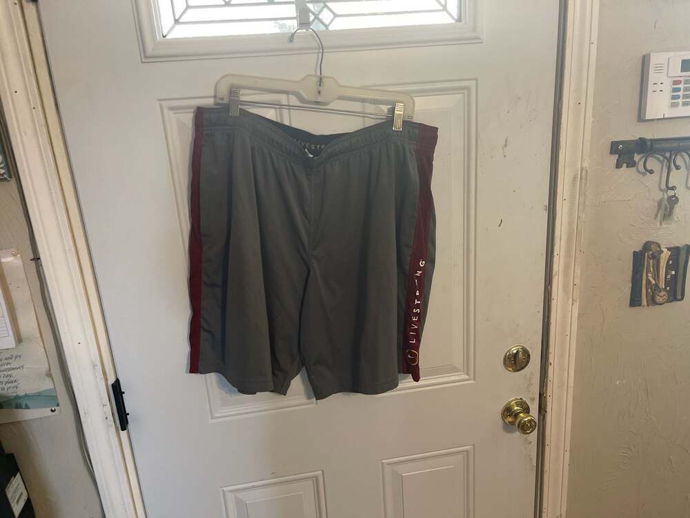 Nike Livestrong Dri-Fit Training Shorts Gray and Burgundy